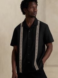 Banana Republic Desert Camp Shirt in Black with Embroidery at Banana Republic