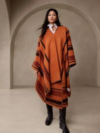 Banana Republic Emme Poncho in Sweet Ginger Stripe at Banana Republic