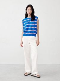 Banana Republic Forever Striped Sweater Shell in Blue Stripe at Banana Republic Factory
