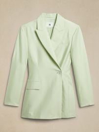 Banana Republic Hourglass Italian Viscose Linen Blazer in Frosted Celery Green at Banana Republic