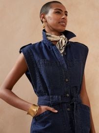 Banana Republic Indigo Utility Jumpsuit in Dark Indigo at Banana Republic
