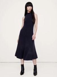 Banana Republic Merino Blend Mock Neck Midi Sweater Dress in Navy Blue at Banana Republic