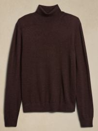 Banana Republic Merino Wool Turtleneck Sweater in Dark Brown at Banana Republic