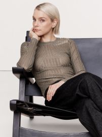 Banana Republic Metallic Ribbed Sweater Top at Banana Republic
