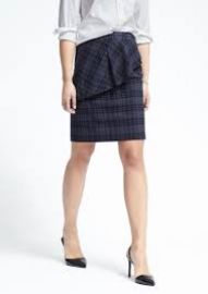 Banana Republic Plaid Asymmetrical Peplum Skirt  at Banana Republic