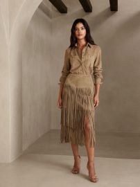 Banana Republic Sevilla Suede Fringe Skirt at Banana Republic