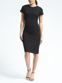 Banana Republic Short-Sleeve Bistretch Stitched Waist Dress at Banana Republic