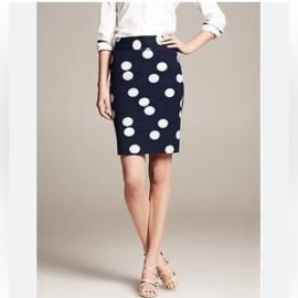 Banana Republic Skirts Banana Republic Navy And White Polka Dot Pencil Skirt P Poshmark at Poshmark