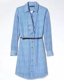 Banana Republic Stripe Ruffle Front Shirtdress at Banana Republic