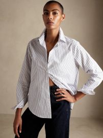 Banana Republic The Classic Shirt in Black Stripe at Banana Republic