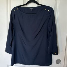 Banana Republic Tops Banana Republic Boatneck Top Navy With Gold Buttons Poshmark at Poshmark