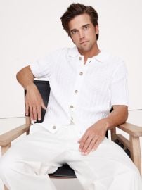 Banana Republic Wide Ribbed Cotton Knit Shirt at Banana Republic