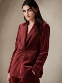 Banana Republic Wooster Velvet Blazer in Cranberry Cocktail at Banana Republic