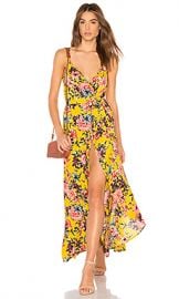 Band of Gypsies Chrysanthemum Wrap Dress in Mustard  amp  Pink from Revolve com at Revolve