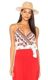 Band of Gypsies Rose Tie Crop Top in Ivory  amp  Red from Revolve com at Revolve