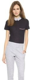 Band of Outsiders Knit Top with Shirt Collar at Shopbop