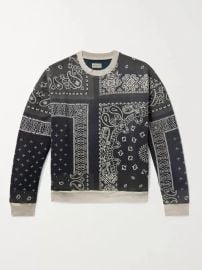 Bandana print fleece back cotton jersey and quilted shell sweatshirt at Mr Porter