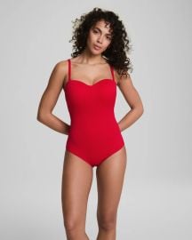 Bandeau One-Piece Swimsuit Shaping UPF 50 amp Convertible SPANX at Sopanx