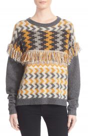 Banjo and Matilda Marrakech Fringe Trim Jacquard Knit Sweater at Nordstrom