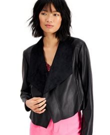 Bar III Faux-Leather Flyaway Jacket Created for Macys   Reviews - Jackets  Blazers - Women - Macys at Macys