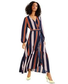 Bar III High-Low Striped Maxi Wrap-Dress  Created for Macy s   Reviews - Dresses - Women - Macy s at Macys