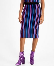 Bar III Metallic Striped Pencil Skirt  Metallic Striped Pencil Skirt   Reviews - Pants   Leggings - Women - Macy s at Macys