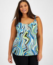 Bar III Plus Size Swirl-Print Camisole Top Created for Macys Reviews - Tops - Women - Macys at Macys