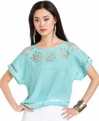 Bar III Scoop Neck Cutout Top at Macys