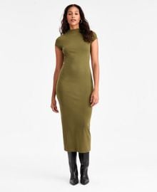 Bar III Women39s Cap-Sleeve Mock-Neck Midi Dress Exclusively at Macy39s - Macy39s at Macys