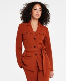 Bar III Womens Belted Safari Cargo-Pocket Jacket Created for Macys - Macys at Macys