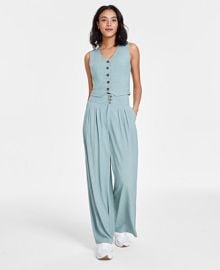 Bar III Womens Cropped Vest Wide-Leg Pants Created for Macys - Macys at Macys