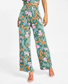 Bar III Womens Floral-Print Wide-Leg Pull-On Pants Created for Macys - Macys at Macys