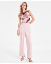Bar III Womens High-Rise Wide-Leg Satin Pants Exclusively at Macys - Macys at Macys