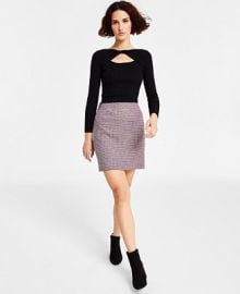 Bar III Womens Multi Tweed Mini Skirt Created for Macys - Macys at Macys