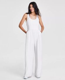 Bar III Womens Sleeveless Seamed-Bodice Jumpsuit Created for Macys - Macys at Macys