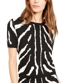 Bar III Zebra-Striped Sweater Created For Macys - Macys at Macys