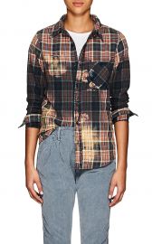 Bara Distressed Plaid Cotton Flannel Shirt by NSF at Barneys