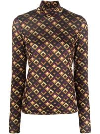 Barbara Bui Seventies-print roll-neck Top Purple at Farfetch