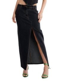 Barbie Split Maxi Denim Skirt in Charcoal Lioness at Bloomingdales