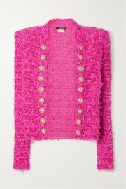  Barbie embellished metallic bouclé-tweed blazer at Net a Porter