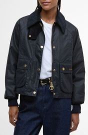 Barbour Beadnell Crop Waxed Cotton Jacket at Nordstrom