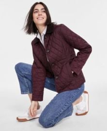 Barbour Womens Ombersley Quilted Corduroy-Collar Jacket Created for Macys - Macys at Macys