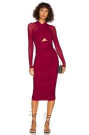 Bardot Aliyah Dress in Burgundy at Revolve