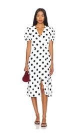 Bardot Devyn Wrap Dress In Black White Spot at Revolve