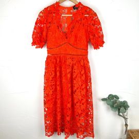 Bardot Dresses Bardot Red Ricko Fit And Flare Lace Dress Poshmark at Poshmark
