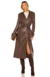 Bardot Faux Leather Trench Coat at Revolve