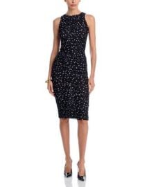 Bardot Felicia Polka Dot Ruched Mesh Midi Dress at Bloomingdales