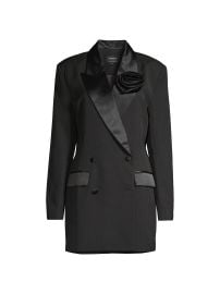 Bardot Joelle Satin Trim Tuxedo Minidress at Saks Fifth Avenue