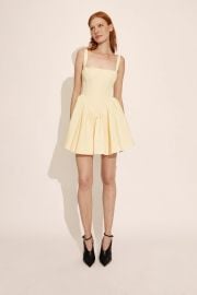 Bardot Larson Corset Fit Flare Minidress in Canary Yellow at Bardot