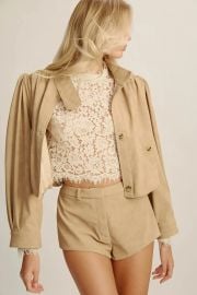 Bardot Leon vegan leather jacket in soft beige at Bardot